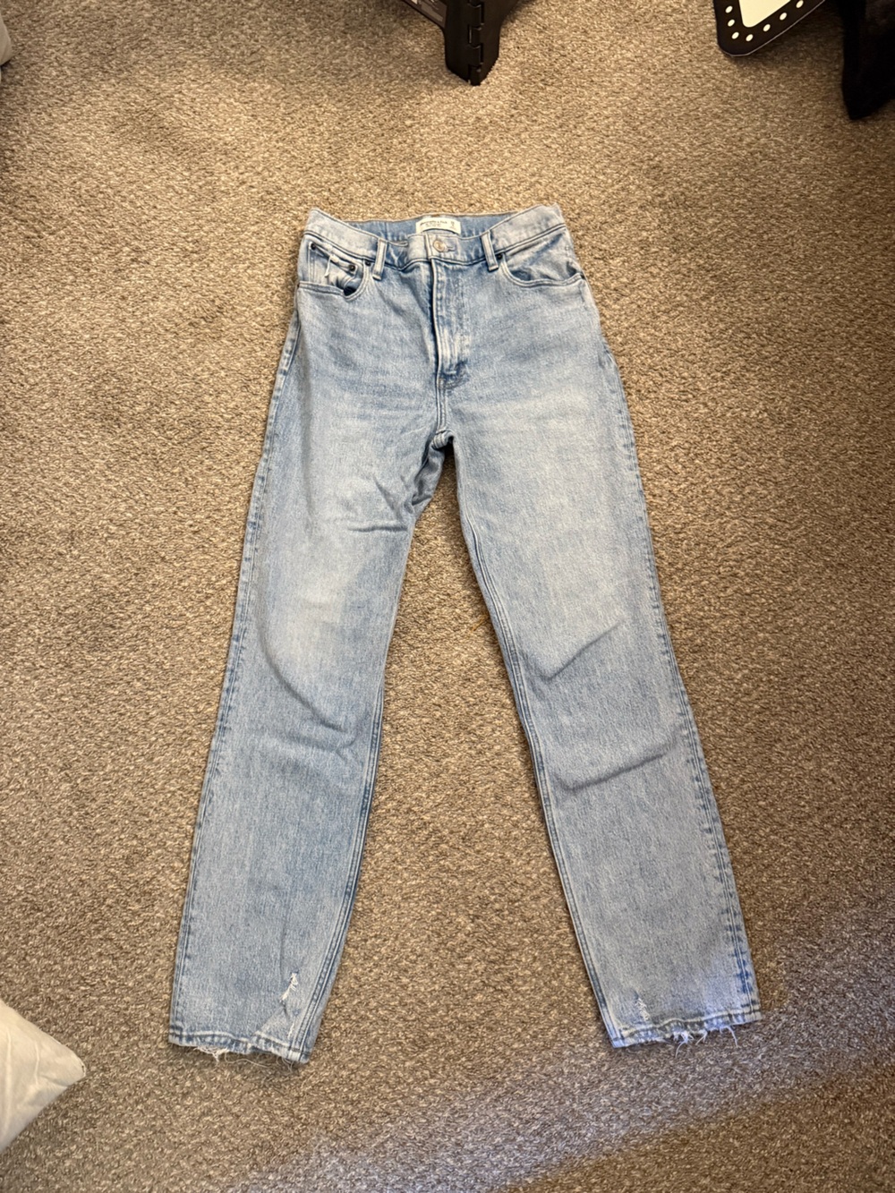 Abercrombie & Fitch Light Blue High-Rise Straight Jeans